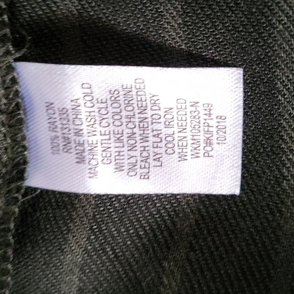 Socialite semi sheer olive green pinstriped lightweight duster/open cardigan NWT - Picture 11 of 11